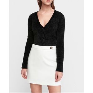 EXPRESS High Waisted Button Tab Mini Skirt